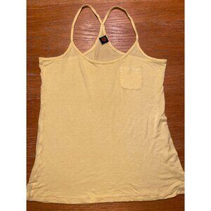 Yellow Racerback Tank Top With Pocket Detail